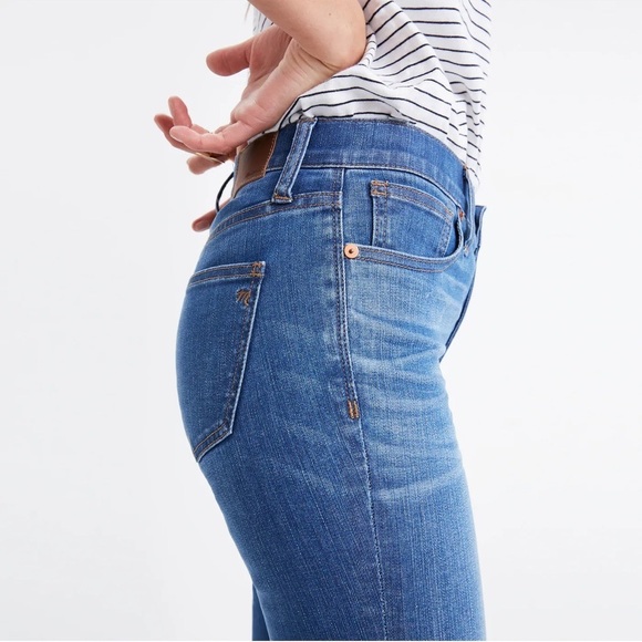 Madewell 9" High-Rise Skinny Jeans in Bonita Wash Side-Slit Edition Size 25 - Picture 6 of 16